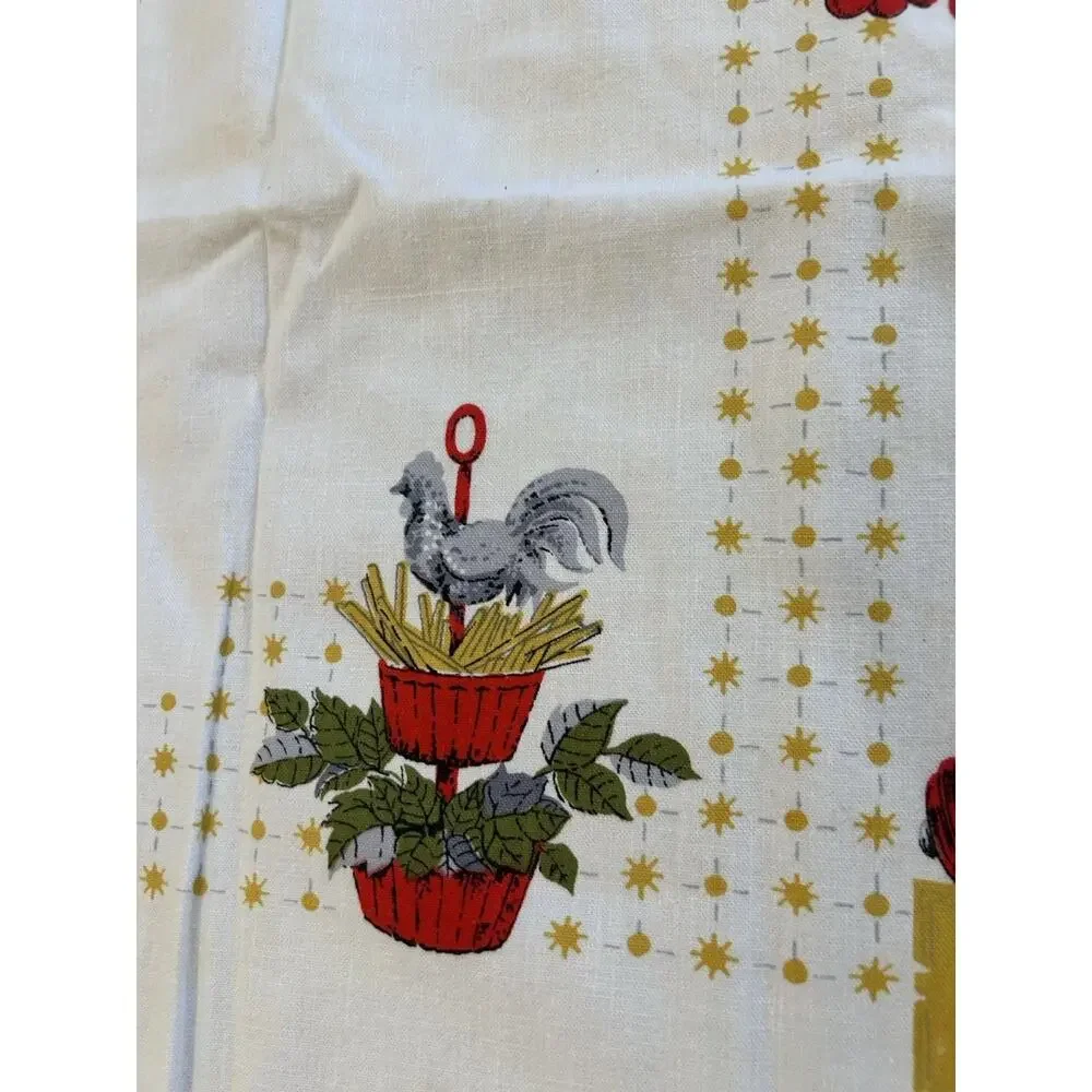 VTG MCM Post War 40s/50s Primitive‎ Linen Tablecloth 47